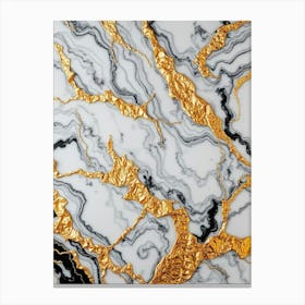 Gold And Black Marble 1 Canvas Print