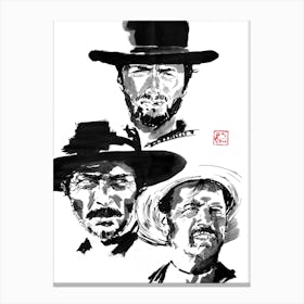 The Good The Bad and the ugly portraits Canvas Print