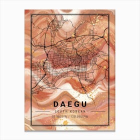 Daegu Map Canvas Print