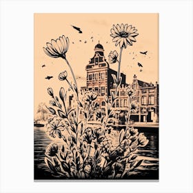Amsterdam, Flower Collage 1 Canvas Print