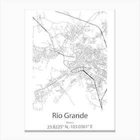 Rio Grande City,United States Minimalist Map Stampe su tela