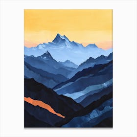 Ethereal Euphoria: Minimalist Peaks Canvas Print