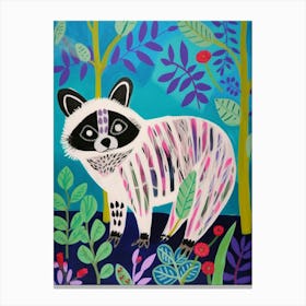 Maximalist Animal Painting Raccoon 8 Canvas Print