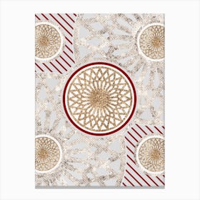 Geometric Abstract Glyph in Festive Gold Silver and Red n.0025 Canvas Print