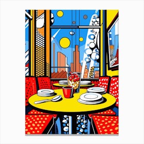 Pop Art Style Dotty Diner Canvas Print