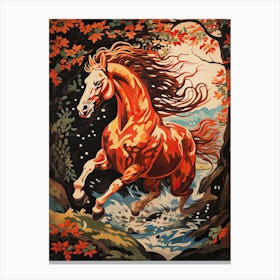A Horse Painting In The Style Of Gouache Painting 3 Canvas Print