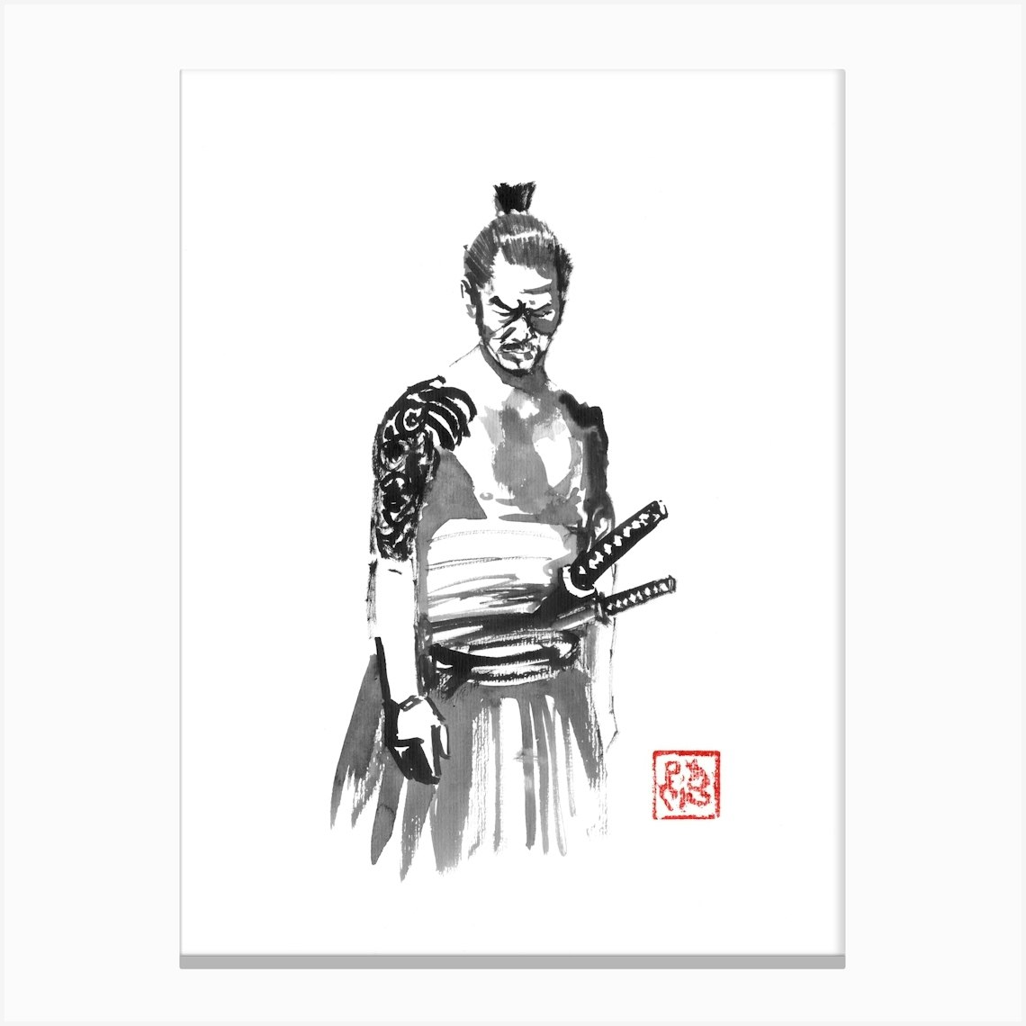 Yakuza Katana Canvas Print by Pechane Sumie