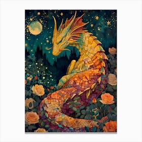 Dragon In The Moonlight Canvas Print