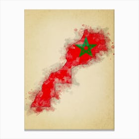 Morocco Flag Vintage 1 Canvas Print