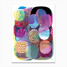 I ❤️ CMYK Pointillism Canvas Print