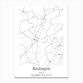 Bastogne,Belgium Minimalist Map Canvas Print