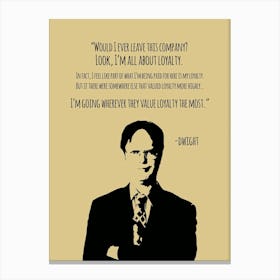 Dwight Schrute Quotes 8 Canvas Print