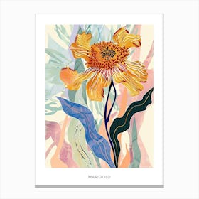 Colourful Flower Illustration Poster Marigold 2 Canvas Print