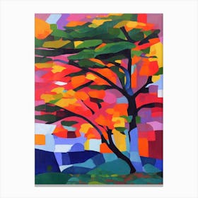 Blue Spruce Tree Cubist Canvas Print