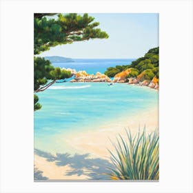 Voutoumi Beach, Antipaxos, Greece Contemporary Illustration 1  Canvas Print