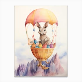 Baby Kangaroo In A Hot Air Balloon Canvas Print