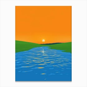 Sunset Over The River 9 Canvas Print