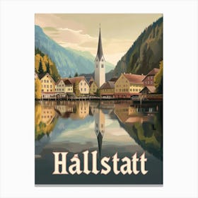 Aihrgdesign A Classic 1960s Travel Poster For Hallstatt 1 Canvas Print