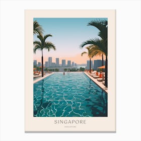 Singapore 1 Midcentury Modern Pool Poster Canvas Print