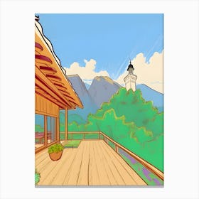House In The Mountains-Reimagined Canvas Print