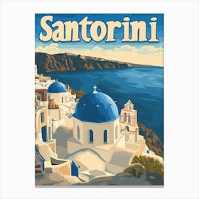 Aihrgdesign A Vintage Travel Poster Of Santorini 1 Canvas Print