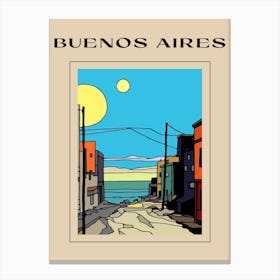 Minimal Design Style Of Buenos Aires, Argentina 3 Poster Canvas Print