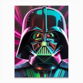 Darth Vader Star Wars Neon Iridescent (37) Canvas Print