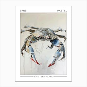 Crab Pastel Watercolour 3 Poster Toile