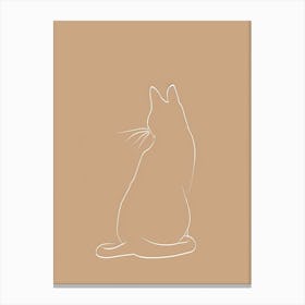 Cat - Boho, Line Art 14 Canvas Print