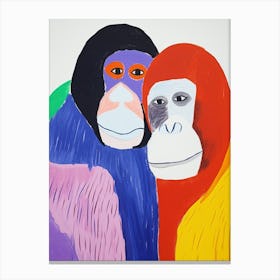 Colourful Kids Animal Art Orangutan 1 Canvas Print