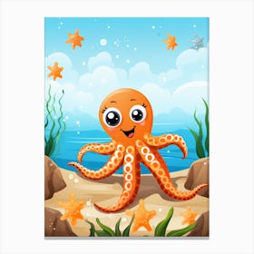 Common Octopus Kids Illustration 1 Canvas Print
