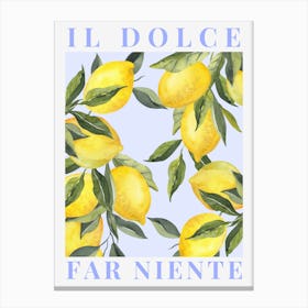 Lemon Illustration, Italy Amalfi Coast Poster Stampe su tela