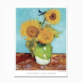 Vincent Van Gogh Three Sun Flowers Canvas Print