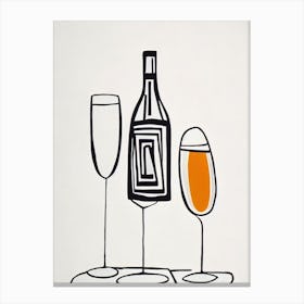 Cava 2 Picasso Line Drawing Cocktail Poster Canvas Print