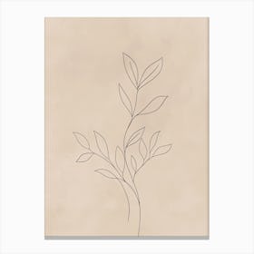 Bordeaux Botanical Garden Boho Line Art Canvas Print