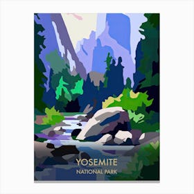 Yosemite National Park Travel Poster Matisse Style 6 Canvas Print