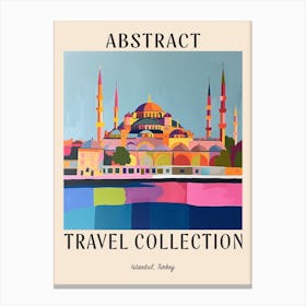 Abstract Travel Collection Poster Istanbul Turkey 3 Canvas Print