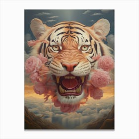 Tiger Art In Surrealism Style 4 Canvas Print