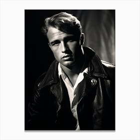 Black And White Photograph Marlon Brando 2 Canvas Print