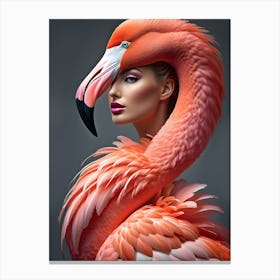 Celestial Fusion: The Flamingo Muse Canvas Print