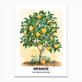 Orange Tree Storybook Illustration 4 Poster Canvas Print