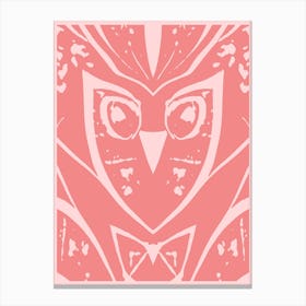 Abstract Owl Two Tone Pink 1 Canvas Print