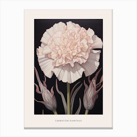Flower Illustration Carnation Dianthus 3 Poster Canvas Print