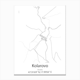 Kolarovo,Slovakia Minimalist Map Canvas Print