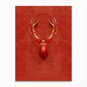 Red Deer Head Canvas Print