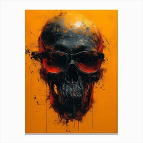 Skull Spectacle: A Frenzied Fusion of Deodato and Mahfood:Skull With Sunglasses 12 Canvas Print