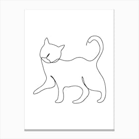 Cat Drawing hand drawing minimalist line art Canvas Print