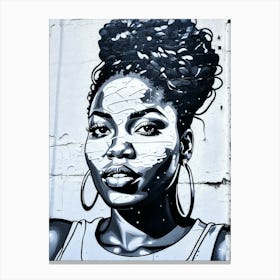 Graffiti Mural Of Beautiful Black Woman 304 Canvas Print