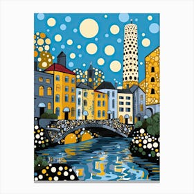 Dublin, Illustration In The Style Of Pop Art 2 Canvas Print