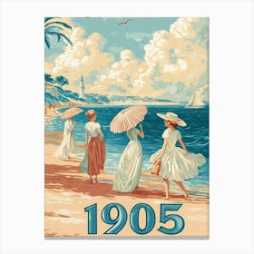 Aihrgdesign A Retro Poster Of A 1905 Seaside Resort With Eleg E1258d2e E96f 4f5b B6ce D831bd7b756f 1 Canvas Print